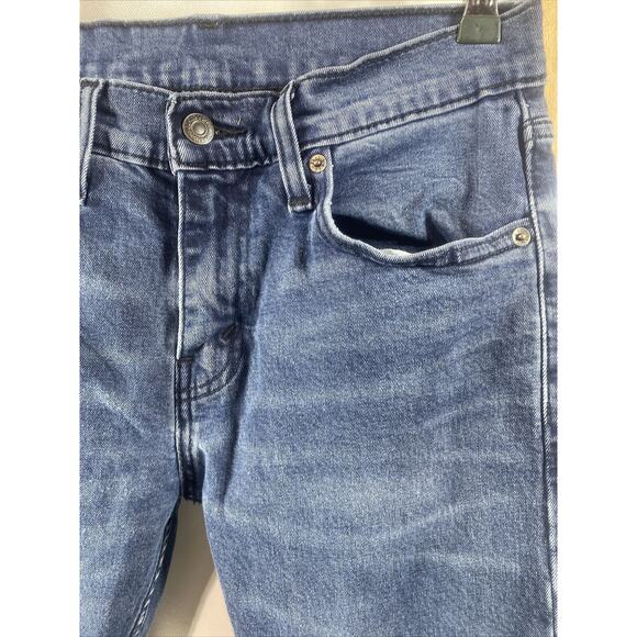 Levi's 512 Slim Tapered Leg Distressed Denim Blue Jeans Men's Size 28x30 - Picture 3 of 10